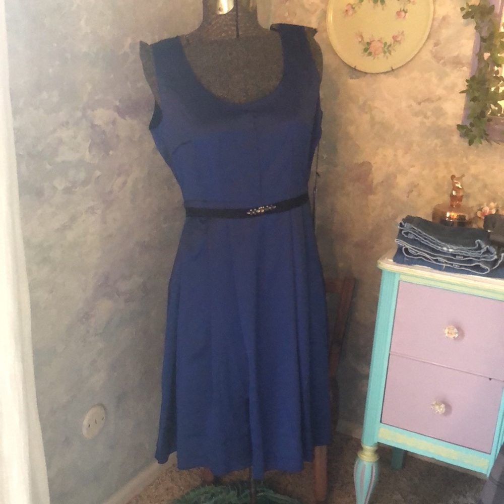 NWT Vera Wang blue slinky satin dress 10 elegant lightweight party wedding cost…
